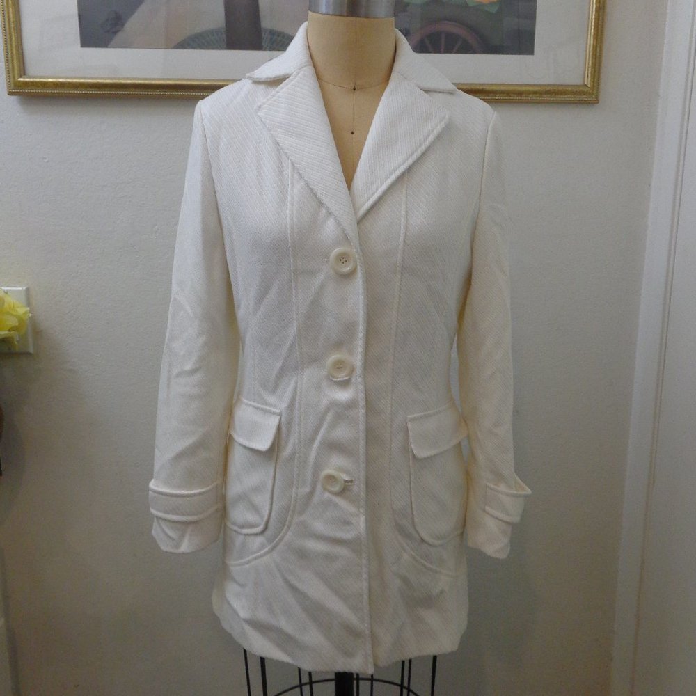 Off White Pea Coat Jacket